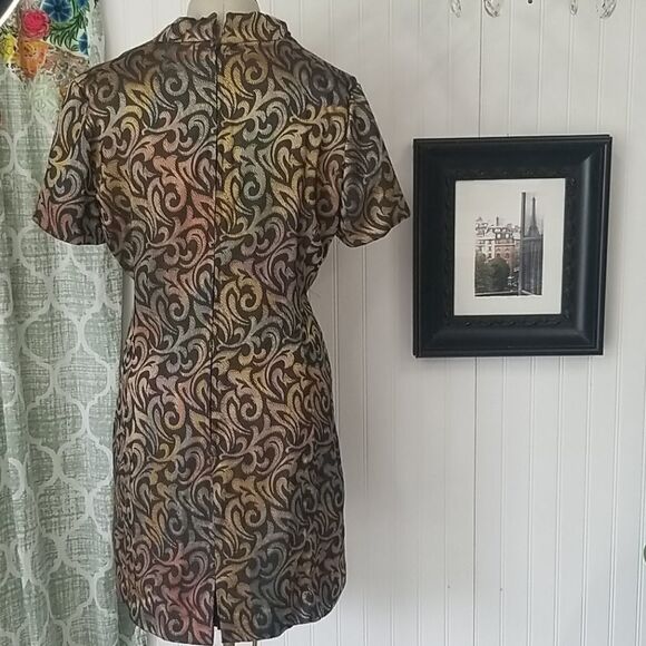 Metallic print S/S Dress - Picture 4 of 6